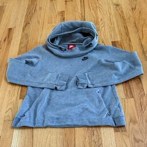 NIKE Heather Gray Pullover Cowl Neck Hoodie, Size Large (Youth)
